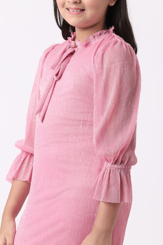 Light Pink Solid Flared Dress, Light Pink, image 5
